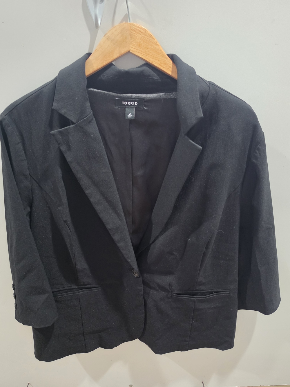 Torrid Black Plus Size One-Button Blazer Size 2 Size 18/20 Career